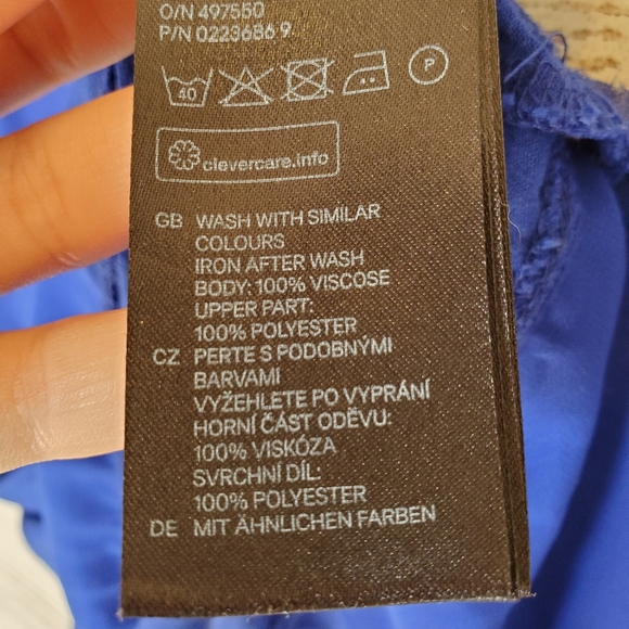 Women's Royal Blue Dark Blue Dressy Blouse Top Short Sleeve Shirt | Small - Picture 10 of 15